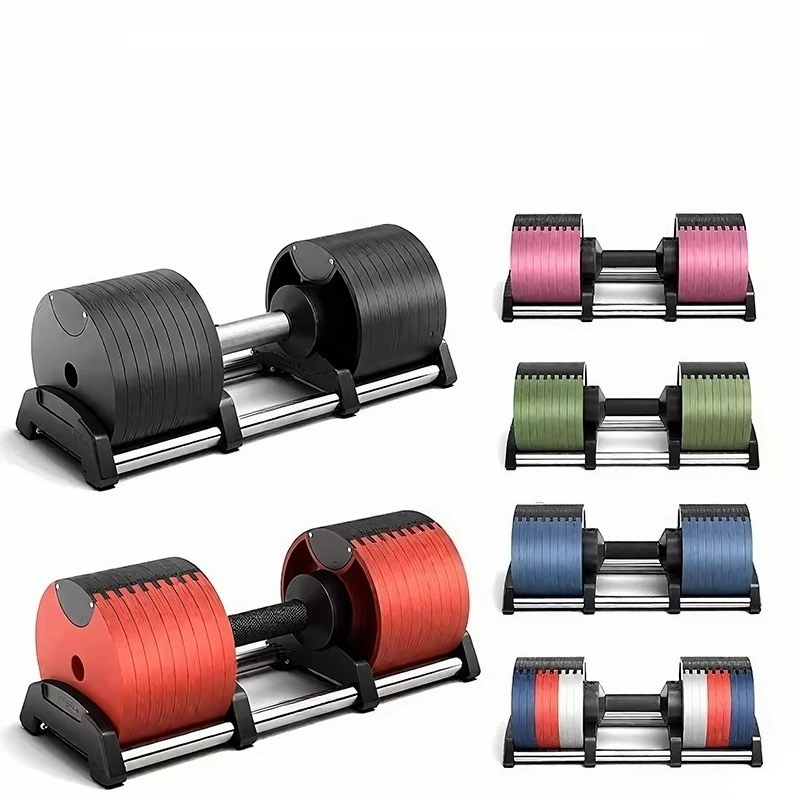 Adjustable Dumbbell Pair 40Kg - Haltères colorés bon marché, 24 kg,