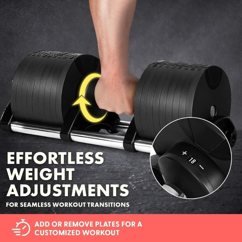 Adjustable Dumbbell Pair 40Kg - Équipement de fitness de grande taille,