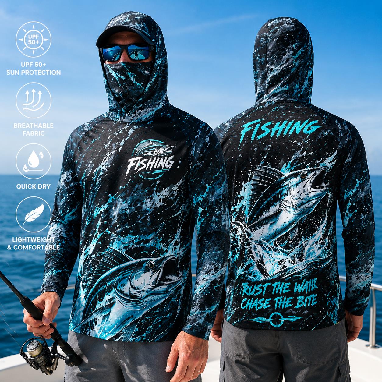 Maillot de pêche unisexe à man - Fishing avis et prix