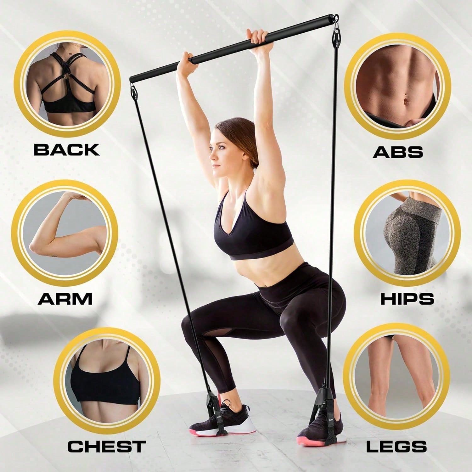 Kit de barre de Pilates avec b - Pilates Bar Kit With Resistance Bands avis et prix