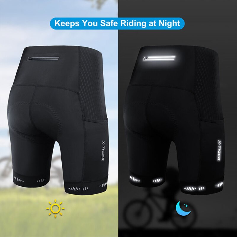 X-TIGER Hommes Cyclisme Shorts - Padded Cycling Shorts 5D Gel avis et prix